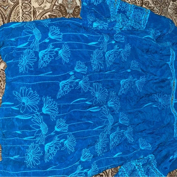 Johnny Was Azure Embroidered Top - Picture 4 of 4